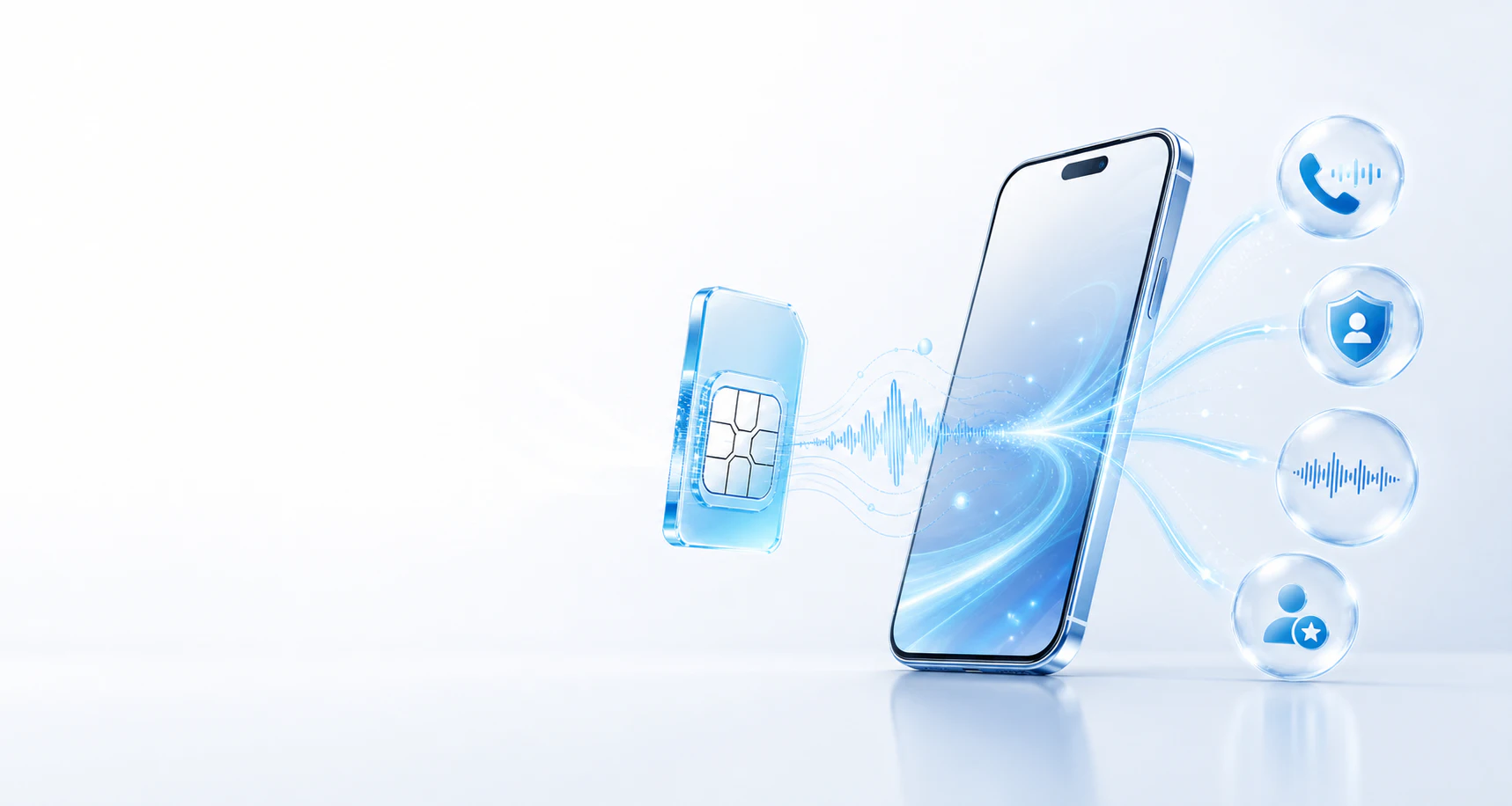 传统 SIM 号卡叠加 AI 通信、隐私保护和智能辅助能力意向图